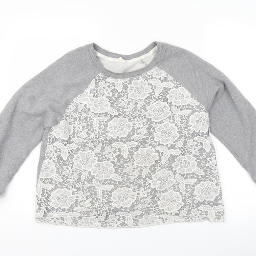 Matalan Womens Grey Floral  Pullover Sweatshirt Size 12