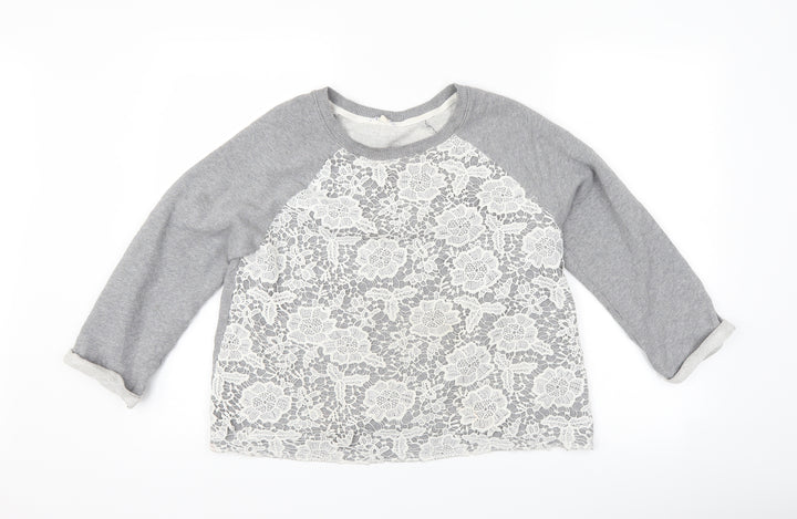 Matalan Womens Grey Floral Pullover Sweatshirt Size 12