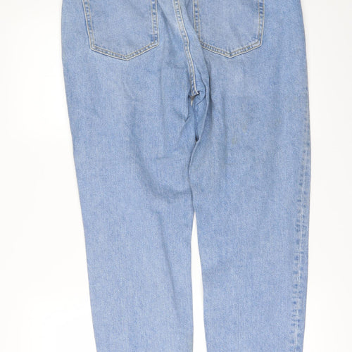 Zara Womens Blue  Denim Cropped Jeans Size 10 L28 in - ANKLE AND WAISTBAND DETAIL