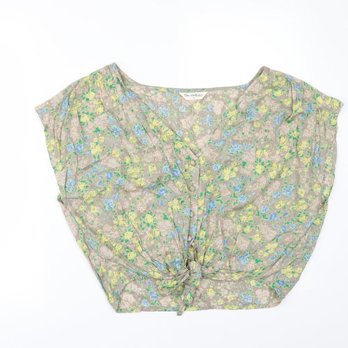 Miss Selfridge Womens Beige Floral  Tunic Blouse Size 16