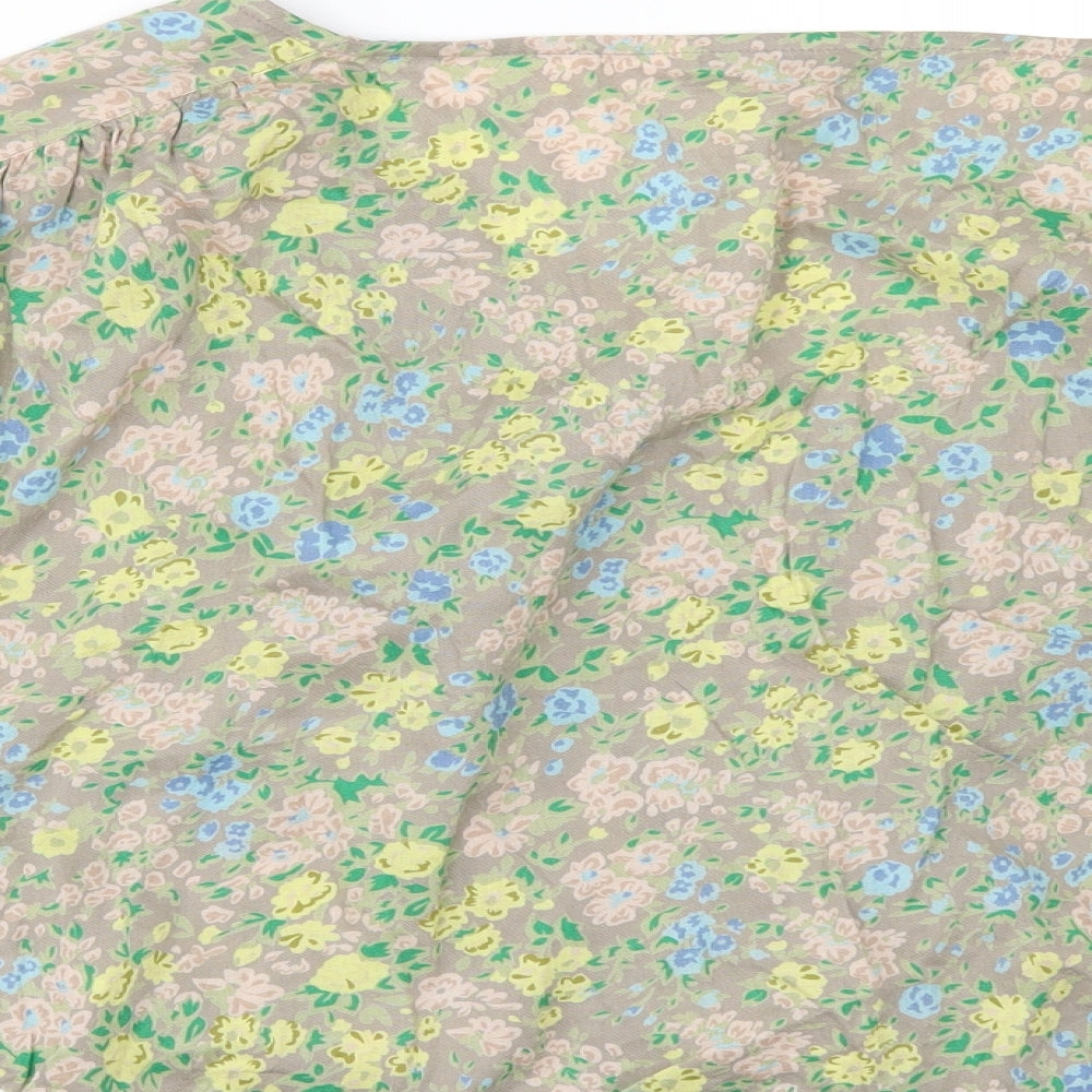 Miss Selfridge Womens Beige Floral  Tunic Blouse Size 16