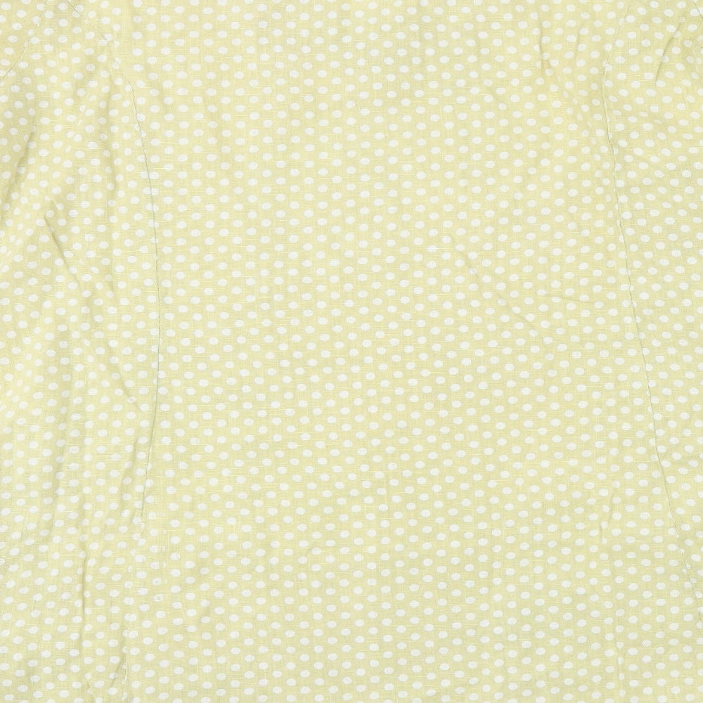 Miss Sugar Womens Yellow Polka Dot  Tunic Blouse Size XL
