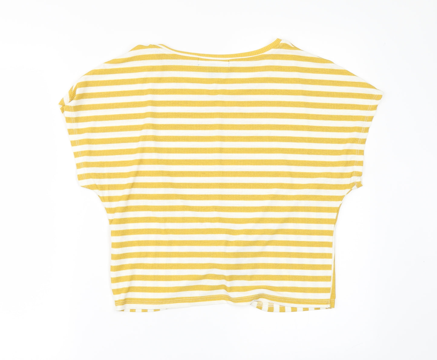 Primark Womens Yellow Striped  Basic T-Shirt Size S