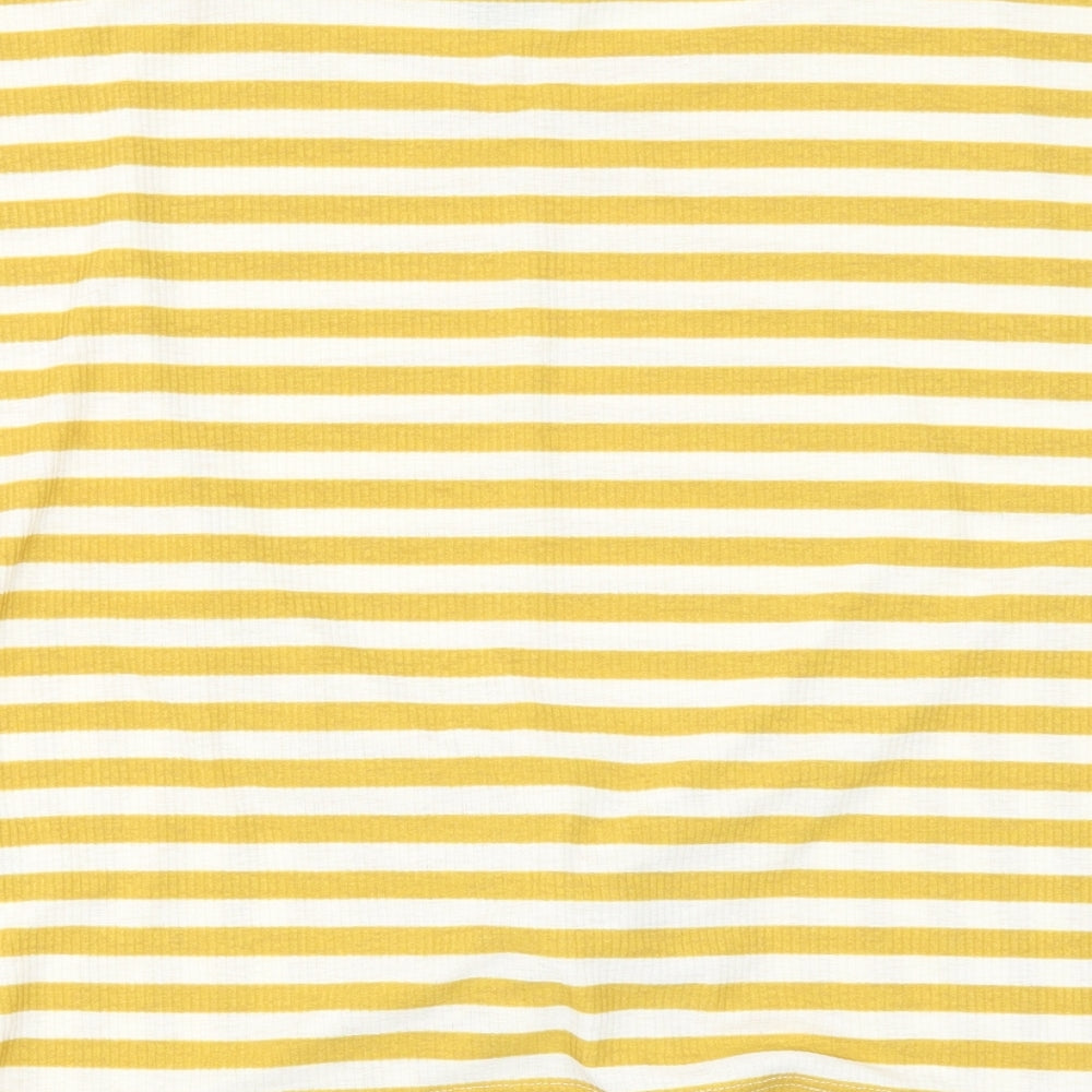 Primark Womens Yellow Striped  Basic T-Shirt Size S
