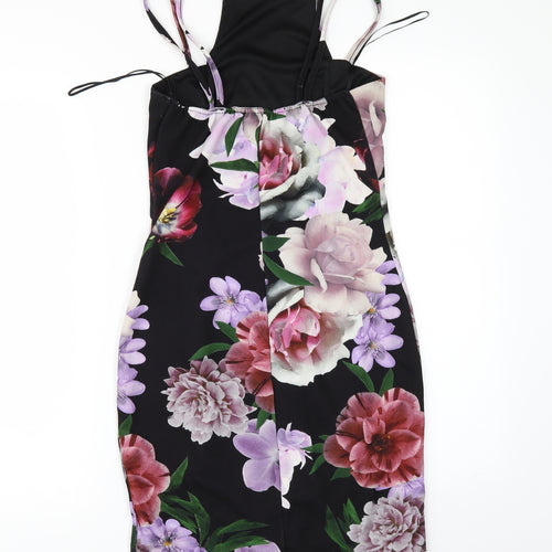Select Womens Black Floral  Mini  Size 10