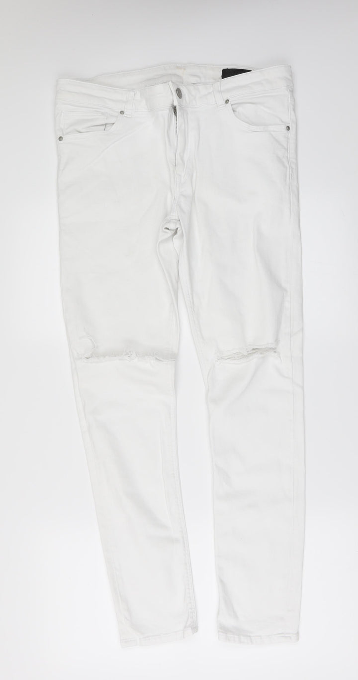 ASOS Womens White Denim Skinny Jeans Size 34 in L30 in