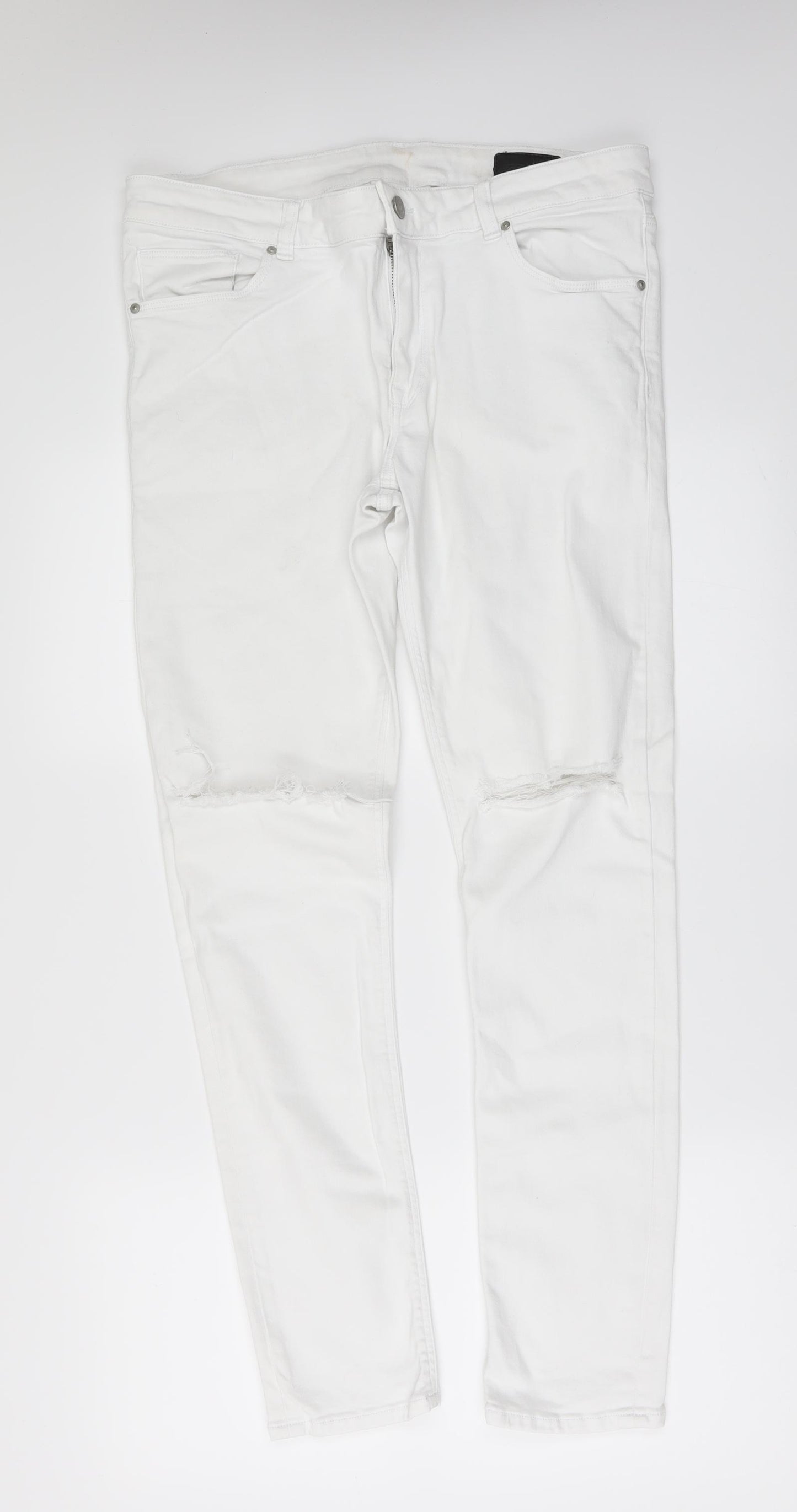 ASOS Womens White  Denim Skinny Jeans Size 34 in L30 in