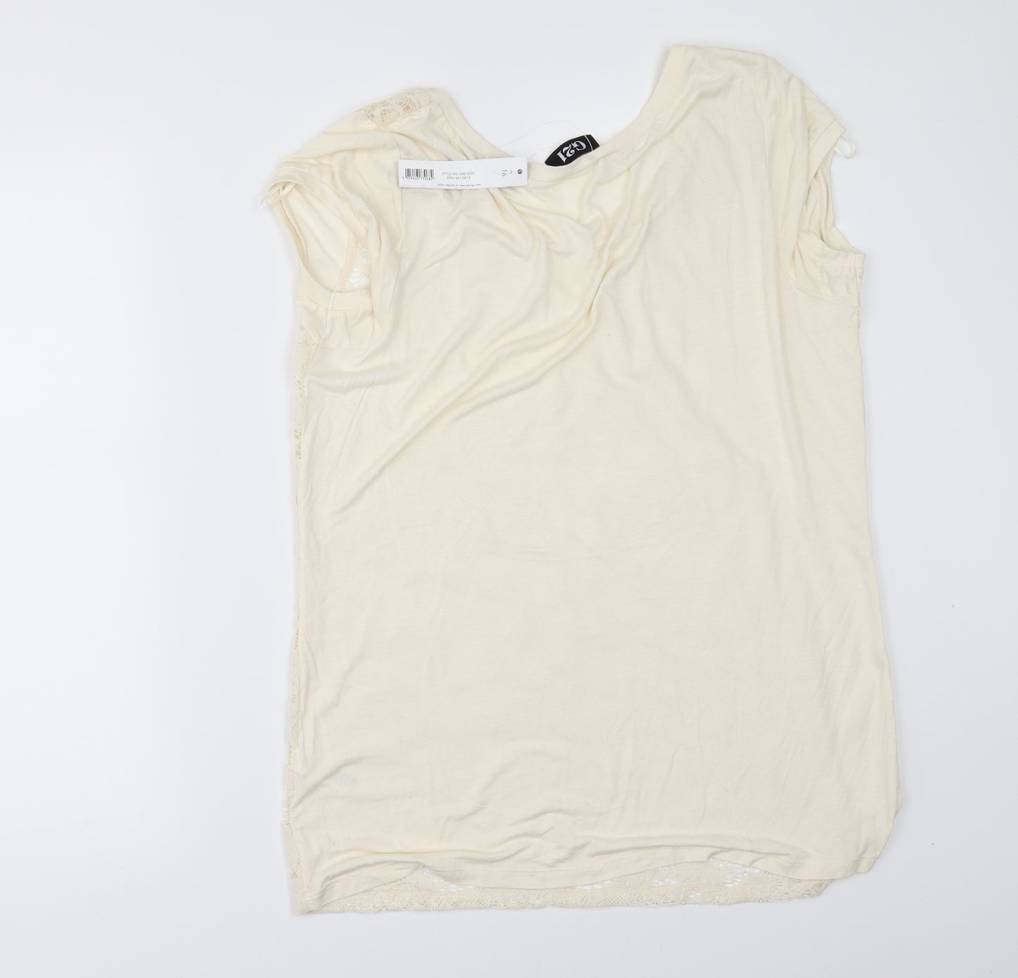George Womens Ivory   Basic T-Shirt Size 16  -  lace front