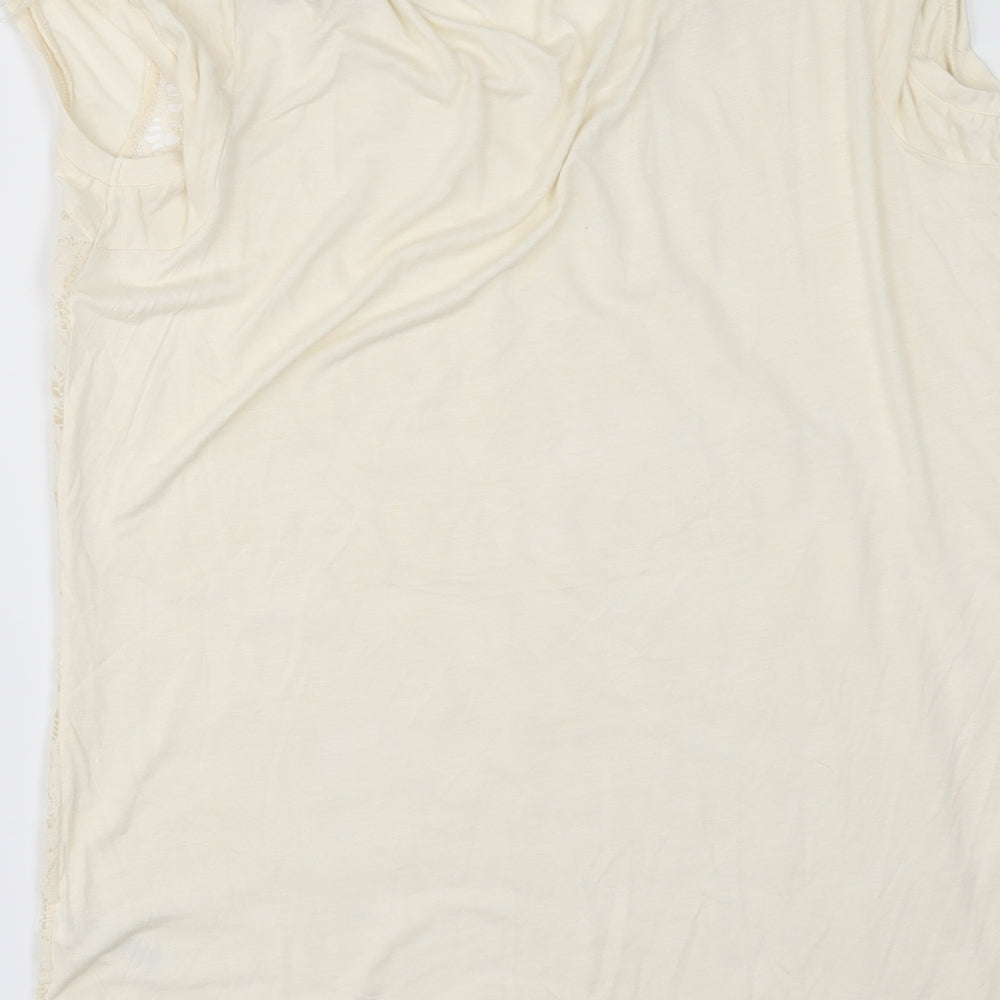 George Womens Ivory   Basic T-Shirt Size 16  -  lace front
