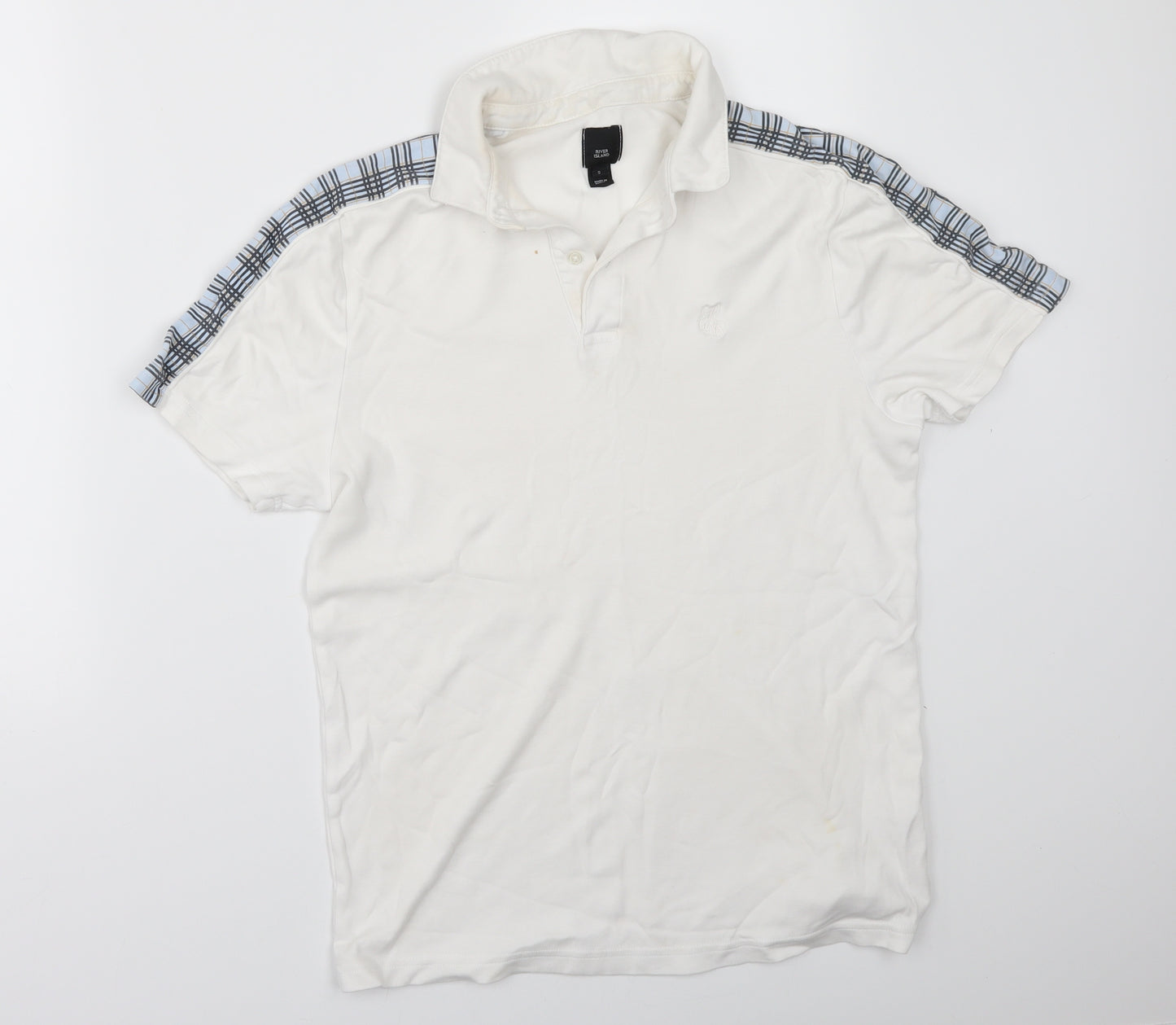 River Island Mens White    Polo Size S
