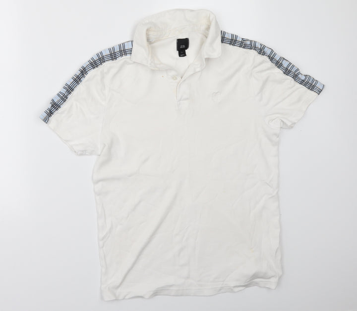 River Island Mens White    Polo Size S