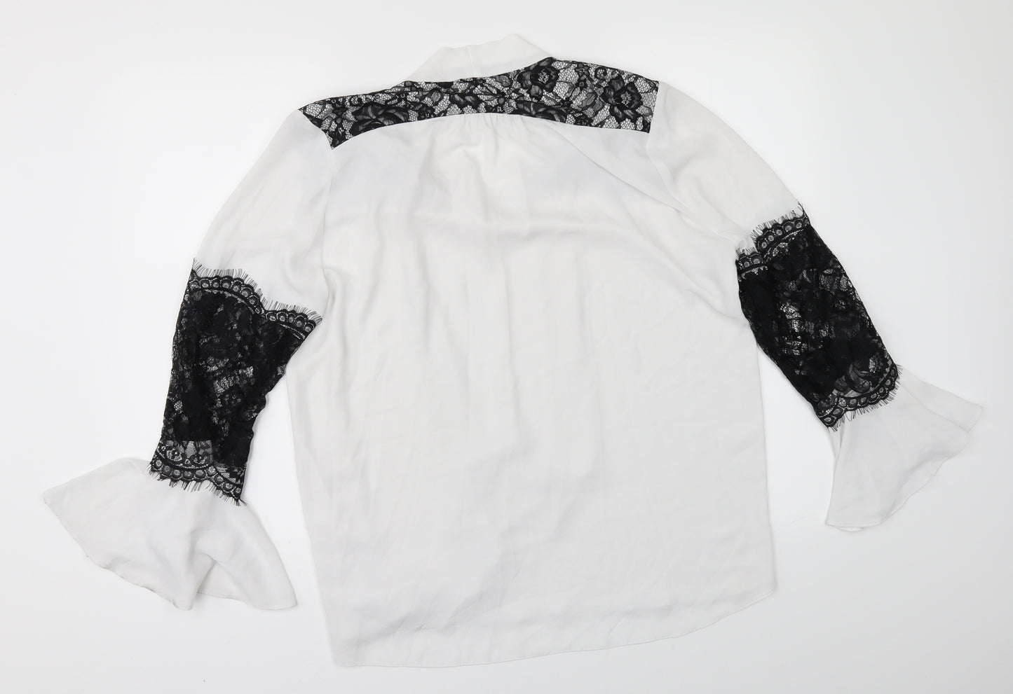 River Island Womens White   Tunic Blouse Size 16  - LACE DETAIL