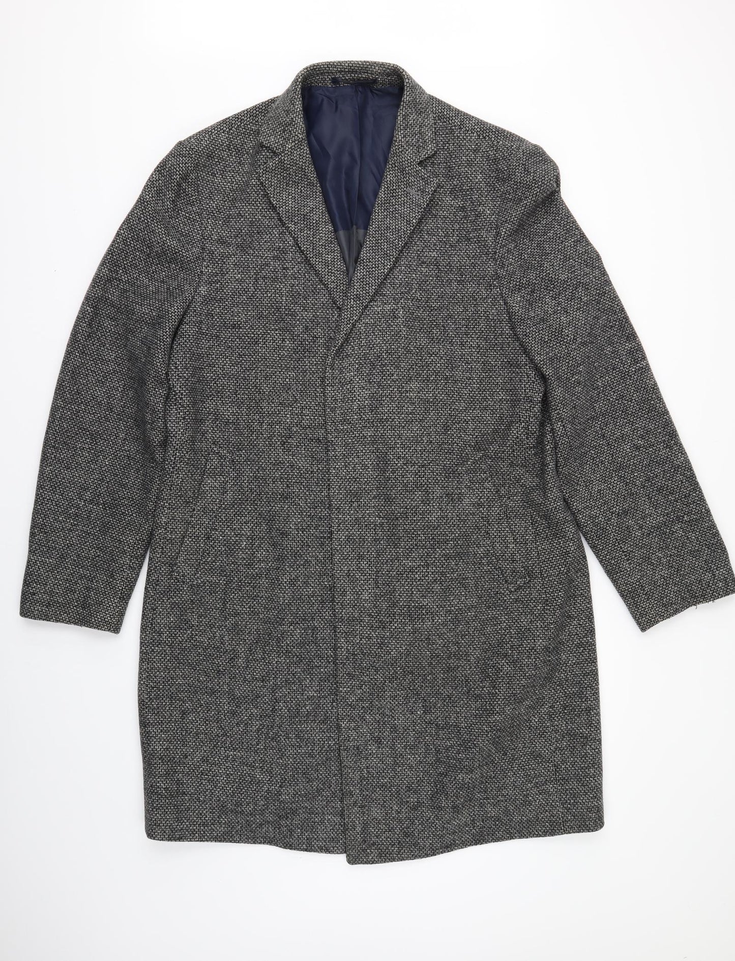 Marks and Spencer Mens Green Check  Overcoat Coat Size XL