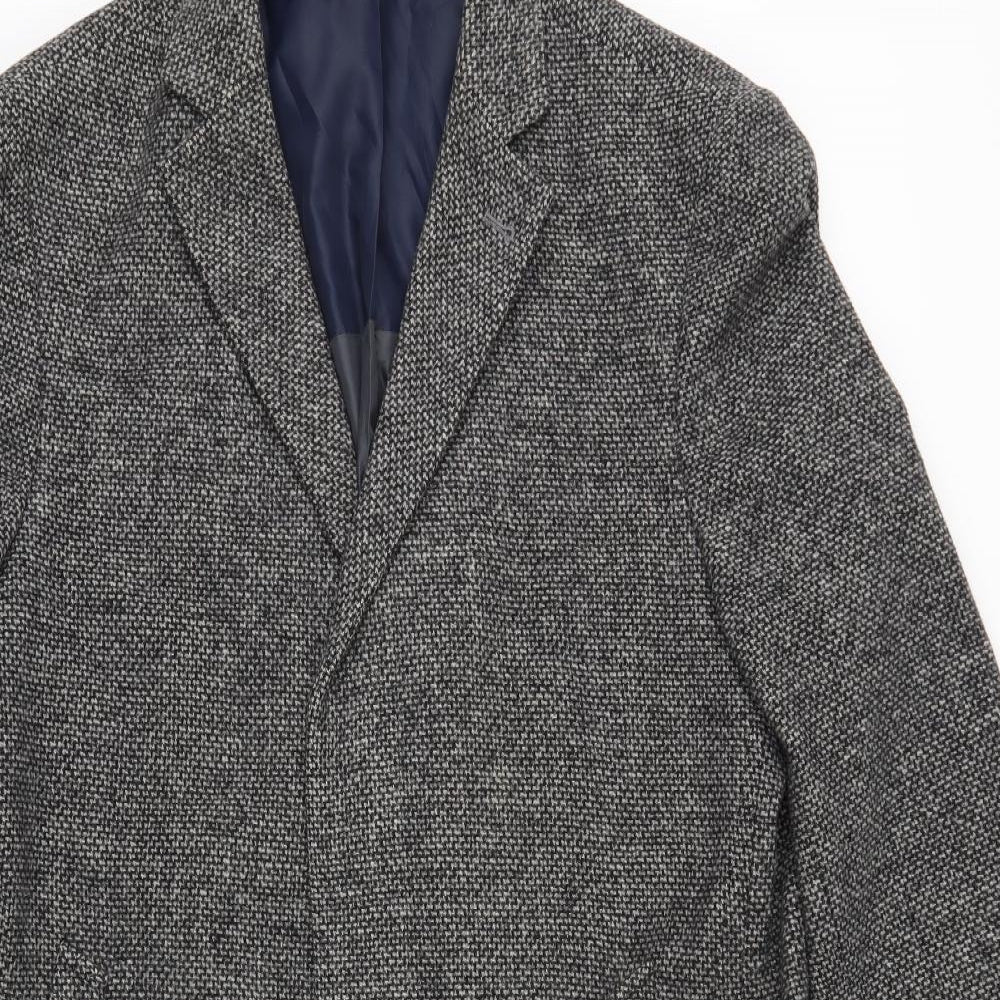 Marks and Spencer Mens Green Check  Overcoat Coat Size XL