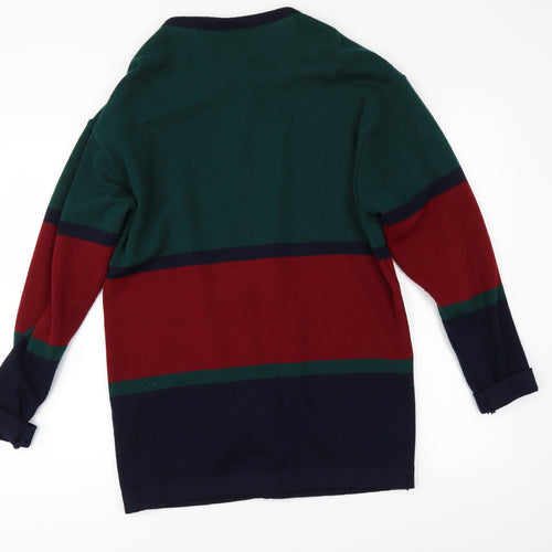 Edinburgh Womens Multicoloured Striped  Cardigan Jumper Size M