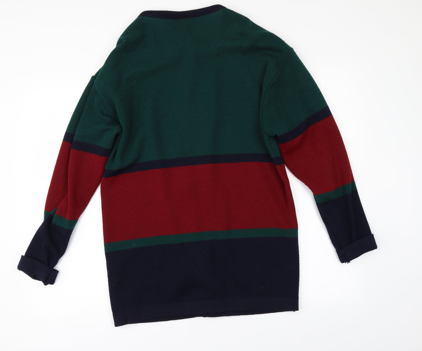 Edinburgh Womens Multicoloured Striped  Cardigan Jumper Size M