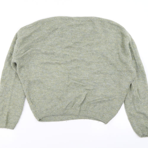 H&M Girls Green  Knit Pullover Jumper Size 11-12 Years