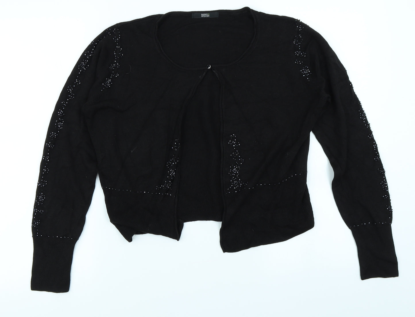 Marks & Spencer Womens Black   Cardigan Jumper Size 12