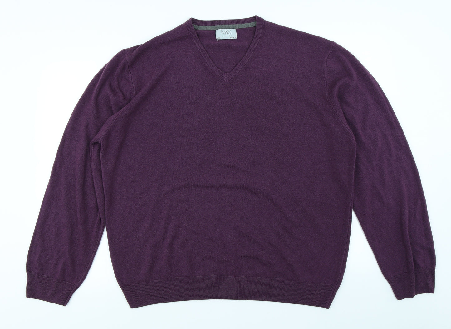 M&S Collection Mens Purple  Knit Pullover Jumper Size 3XL