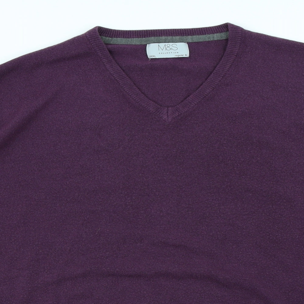 M&S Collection Mens Purple  Knit Pullover Jumper Size 3XL