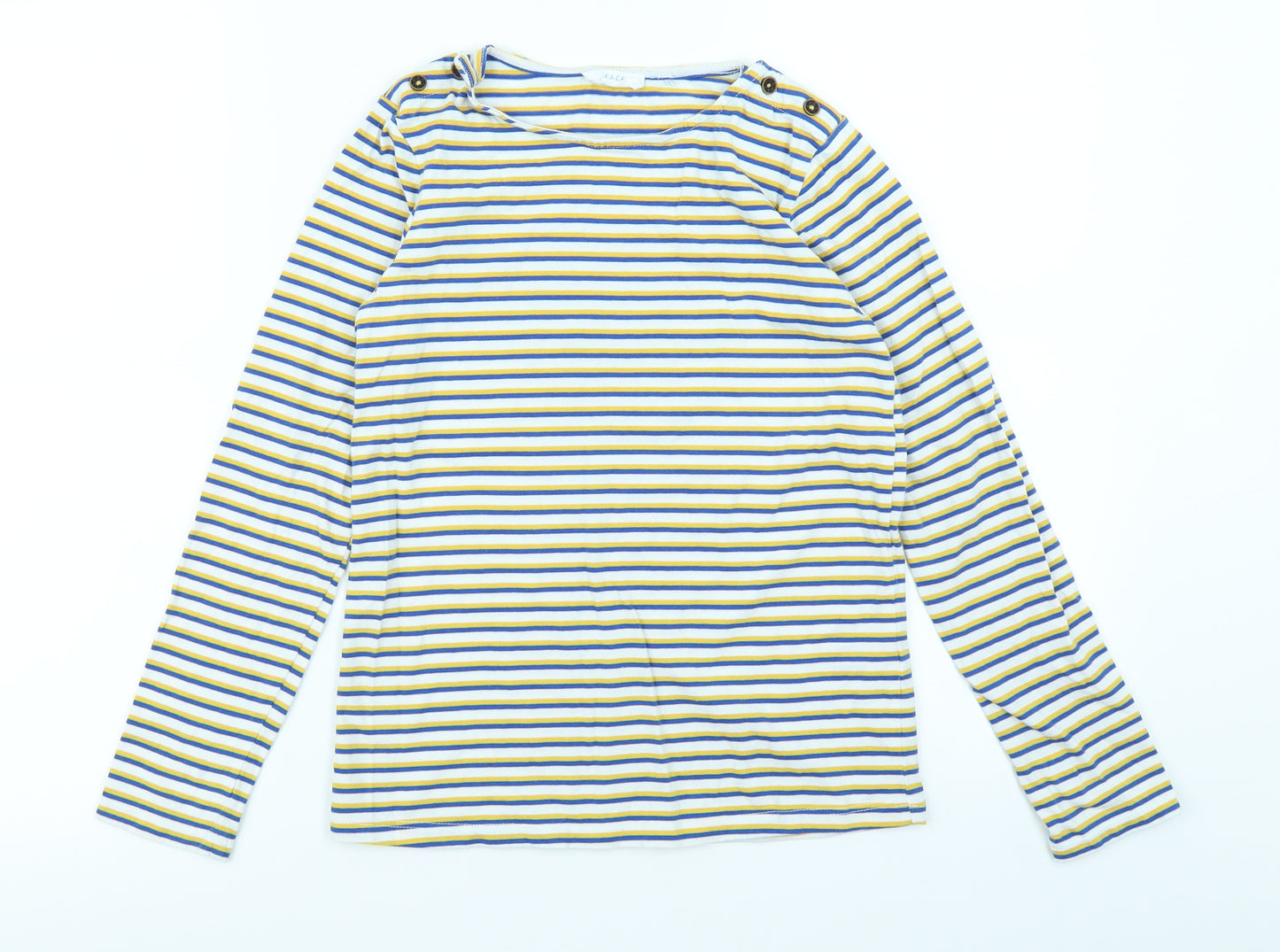 Fatface Girls Blue Striped  Basic T-Shirt Size 9-10 Years