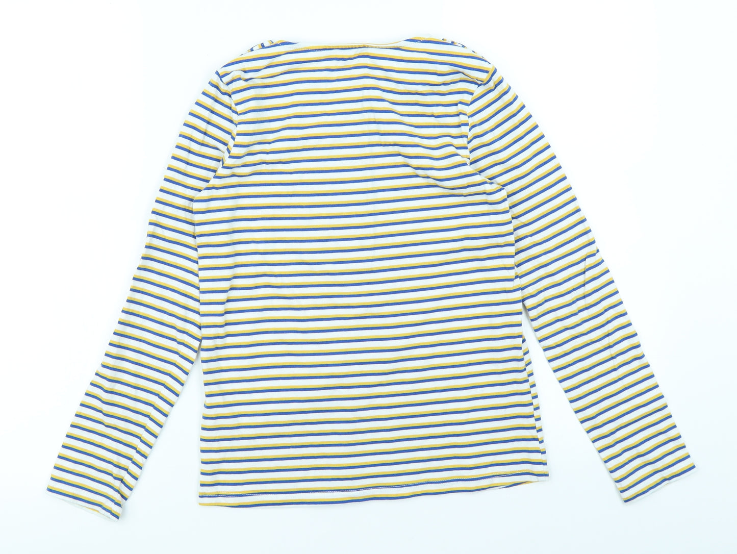 Fatface Girls Blue Striped  Basic T-Shirt Size 9-10 Years