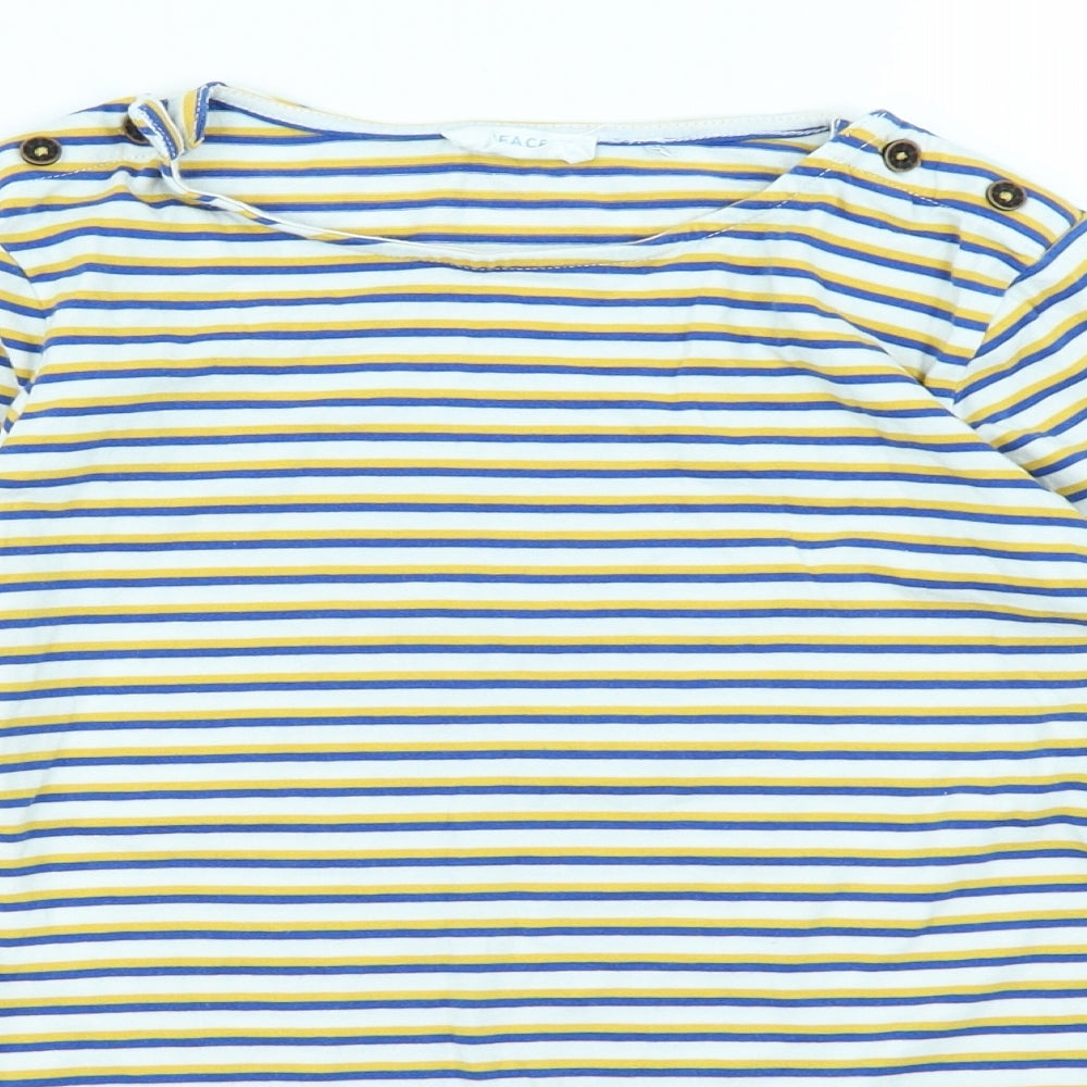 Fatface Girls Blue Striped  Basic T-Shirt Size 9-10 Years