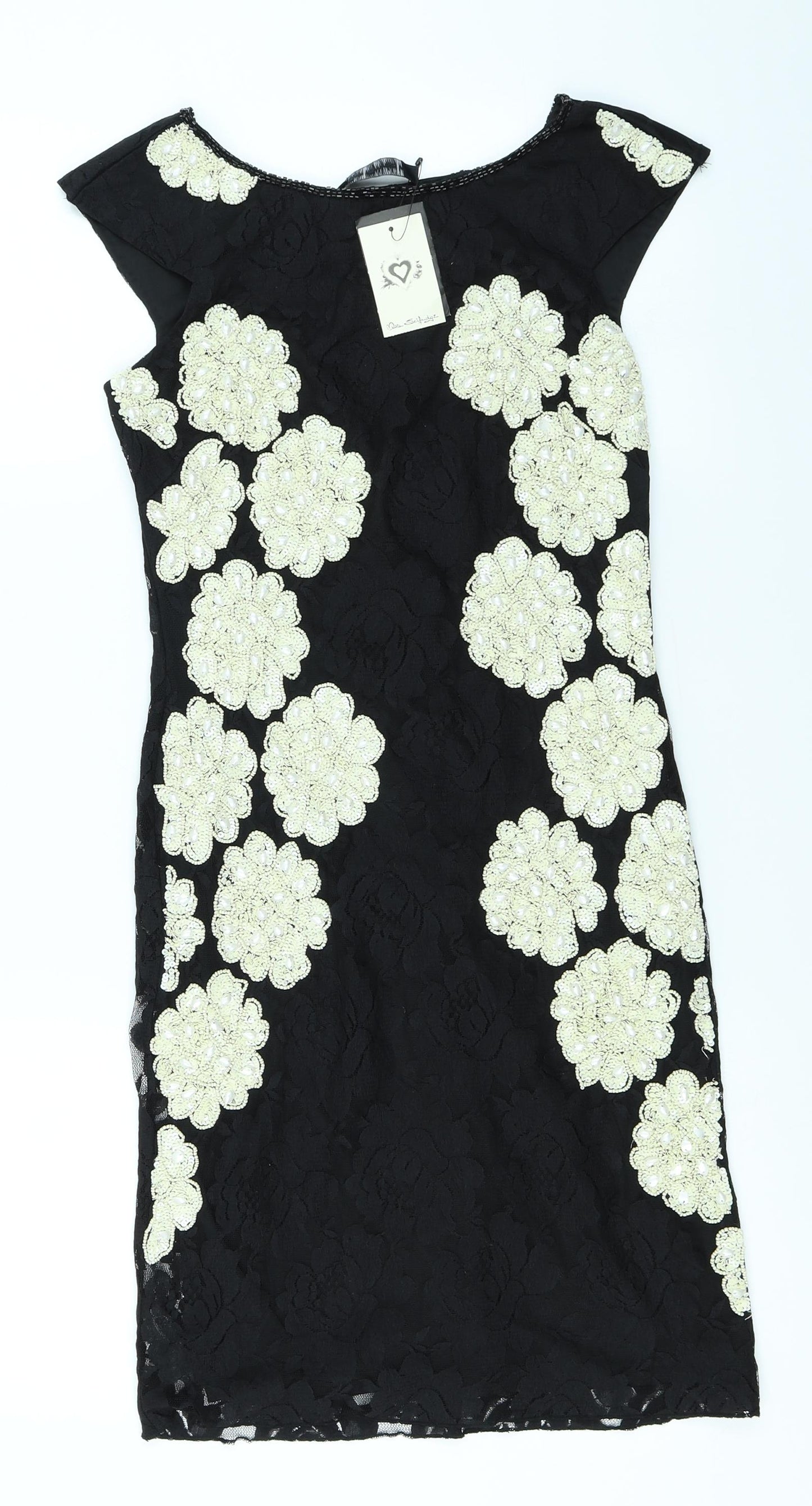 Miss Selfridge Womens Black Floral  Bodycon  Size 6