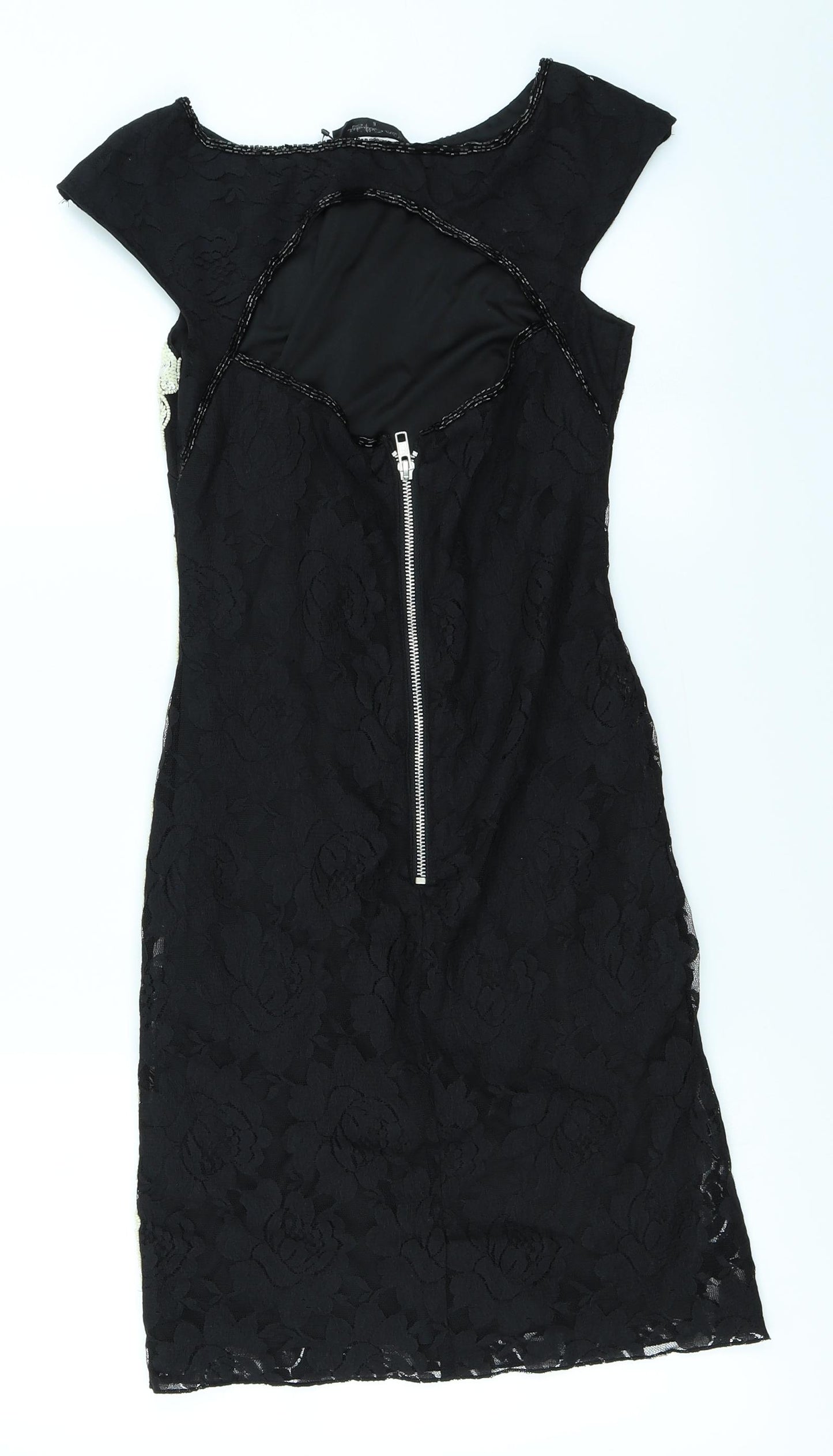 Miss Selfridge Womens Black Floral  Bodycon  Size 6