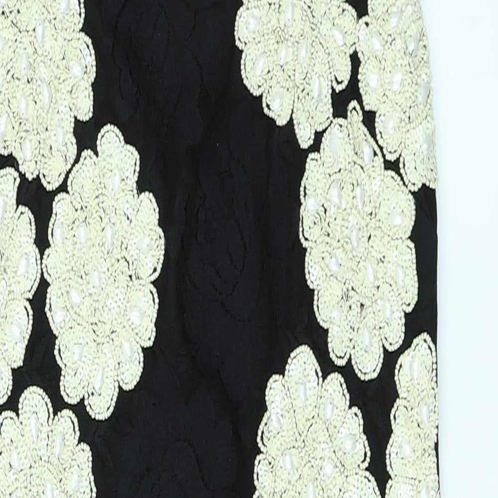 Miss Selfridge Womens Black Floral  Bodycon  Size 6