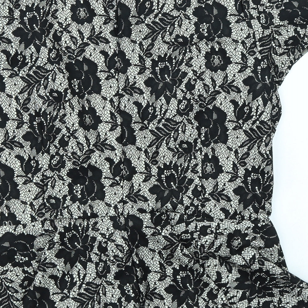 Atmosphere Womens Black Floral  Basic Blouse Size 16