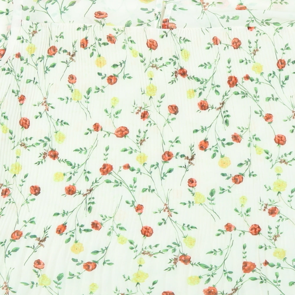 Oasis Womens Ivory Floral  Basic Blouse Size 12