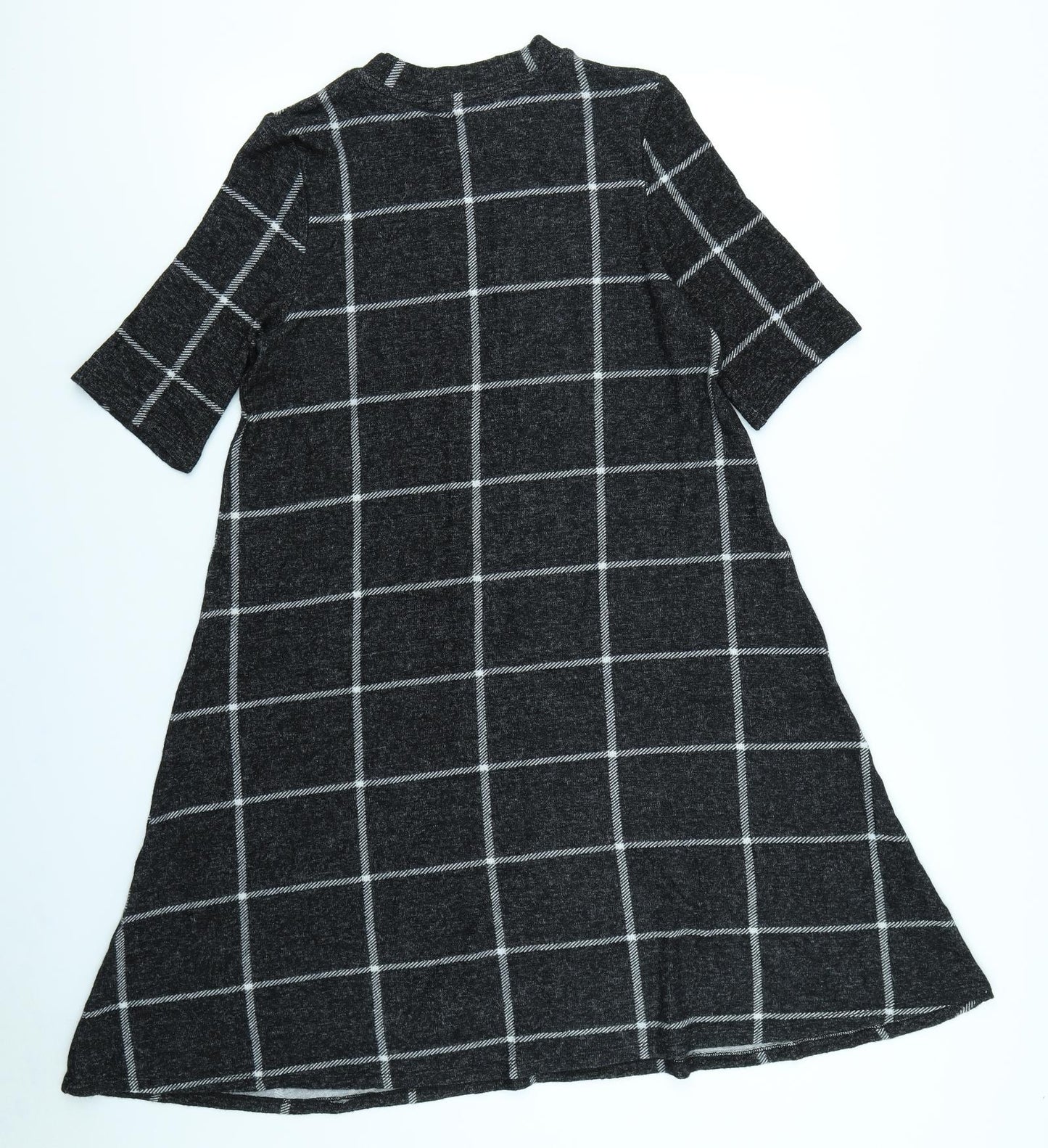 F&F Womens Black Check  Fit & Flare  Size 12
