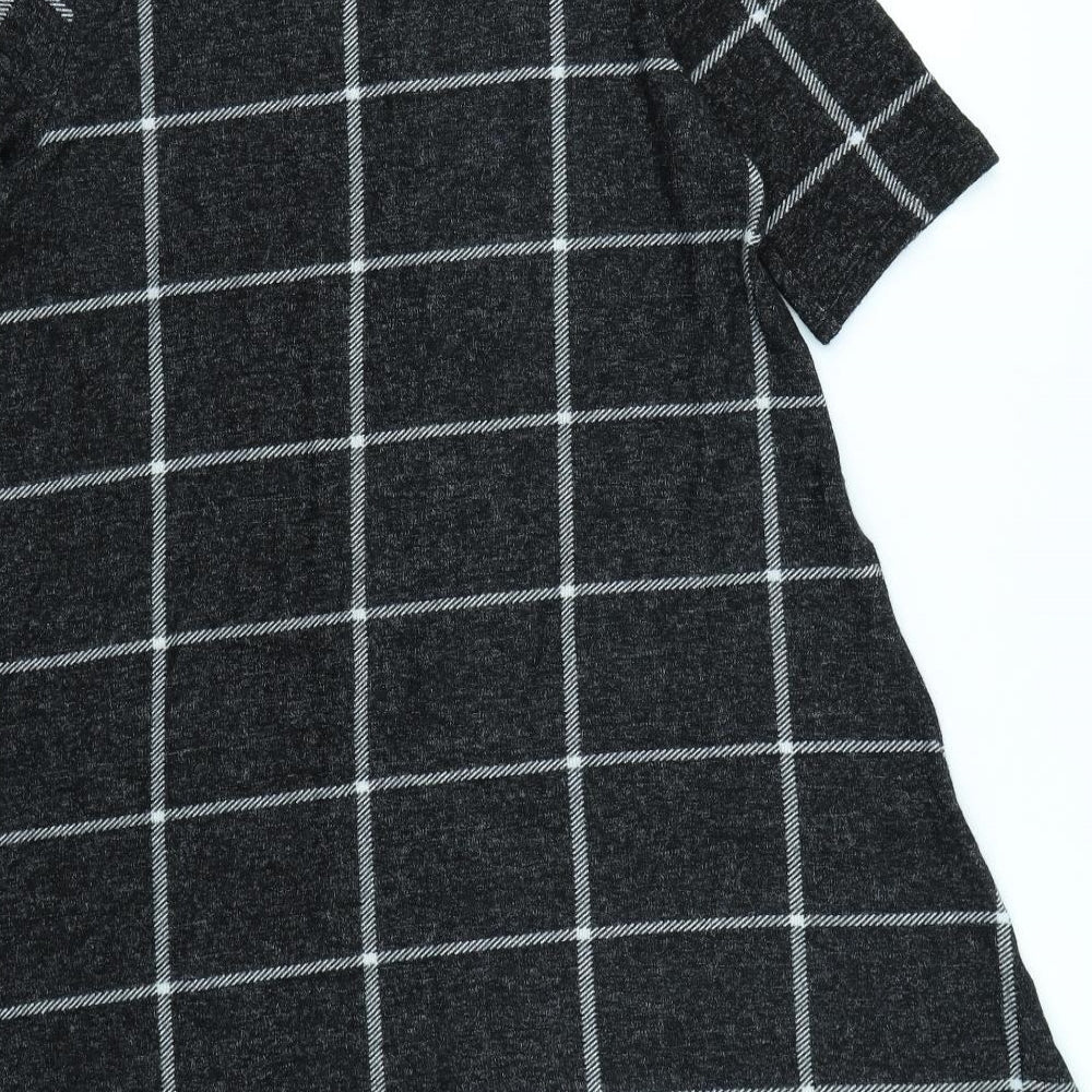 F&F Womens Black Check  Fit & Flare  Size 12