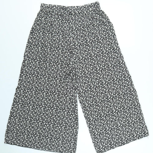 New Look Womens Black Floral  Culotte Shorts Size 10