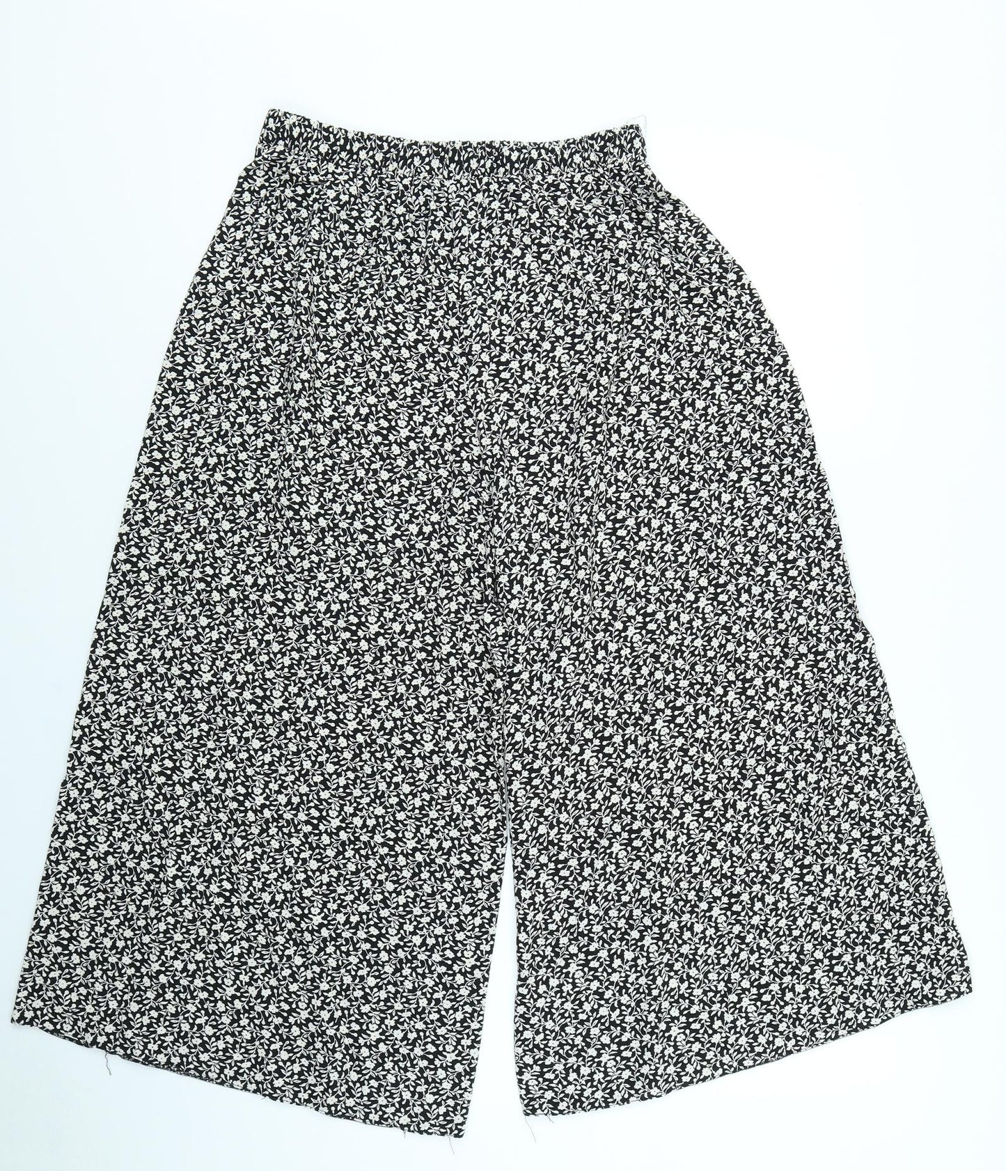 New Look Womens Black Floral  Culotte Shorts Size 10