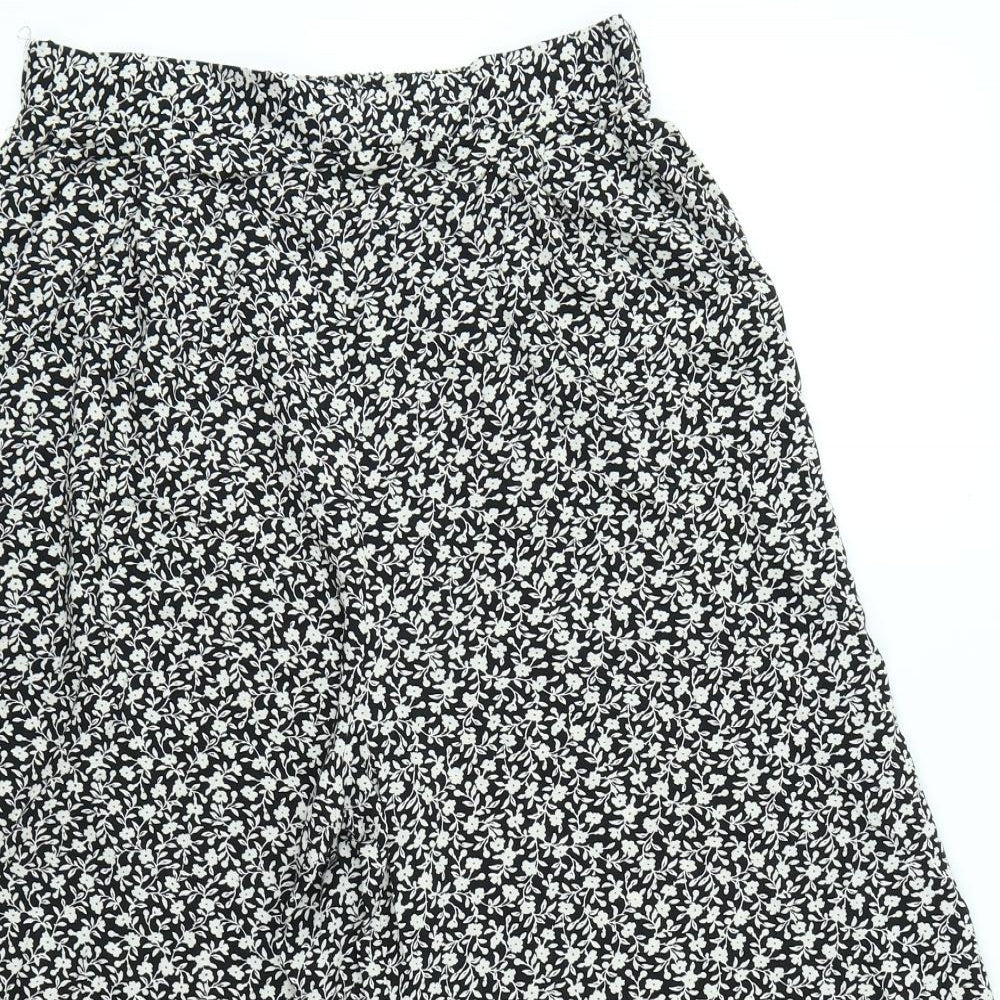New Look Womens Black Floral  Culotte Shorts Size 10