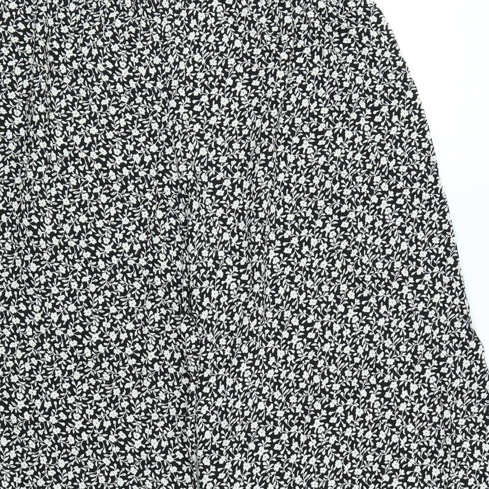 New Look Womens Black Floral  Culotte Shorts Size 10