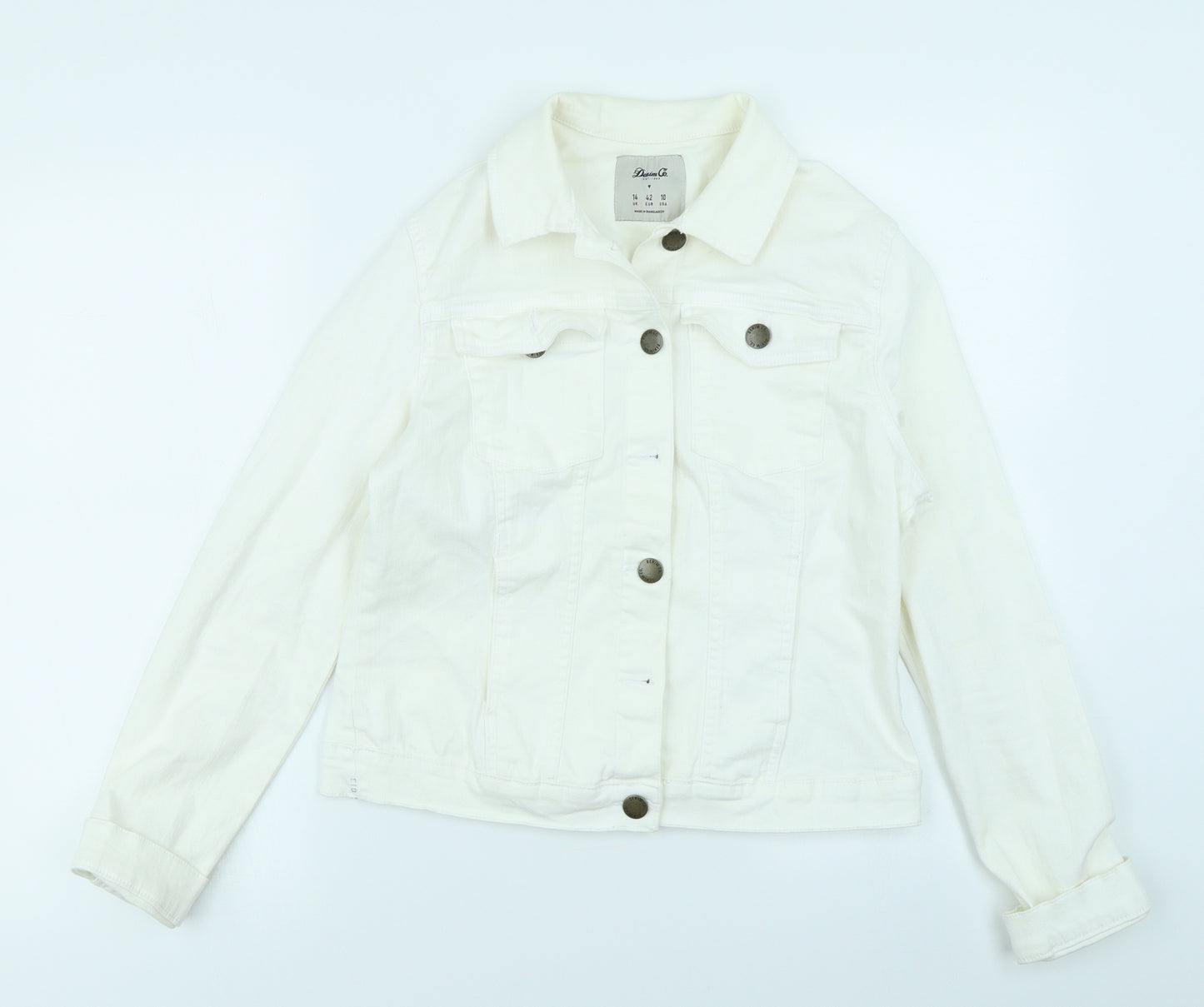 Denim Co Womens White  Denim Jacket  Size 14