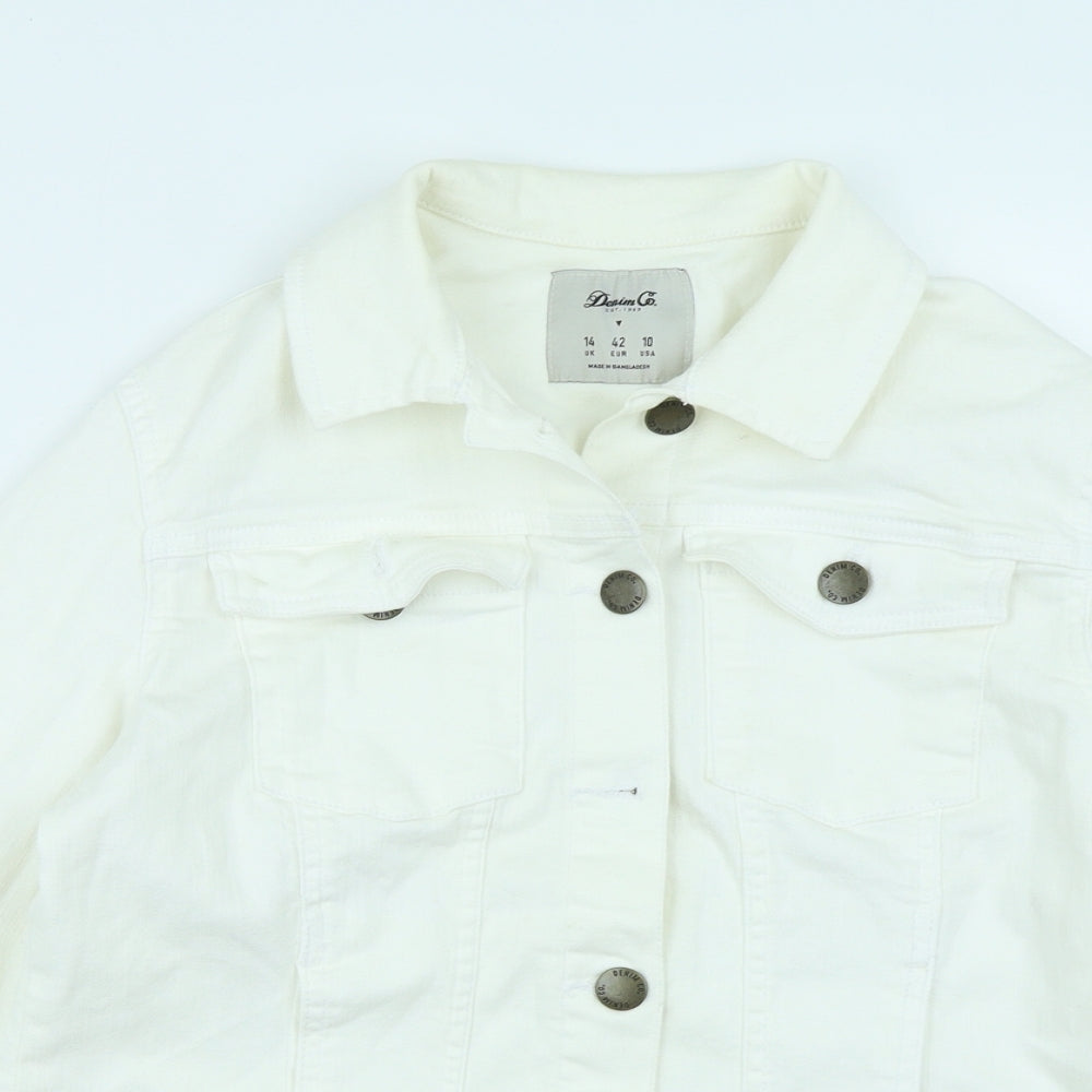 Denim Co Womens White  Denim Jacket  Size 14