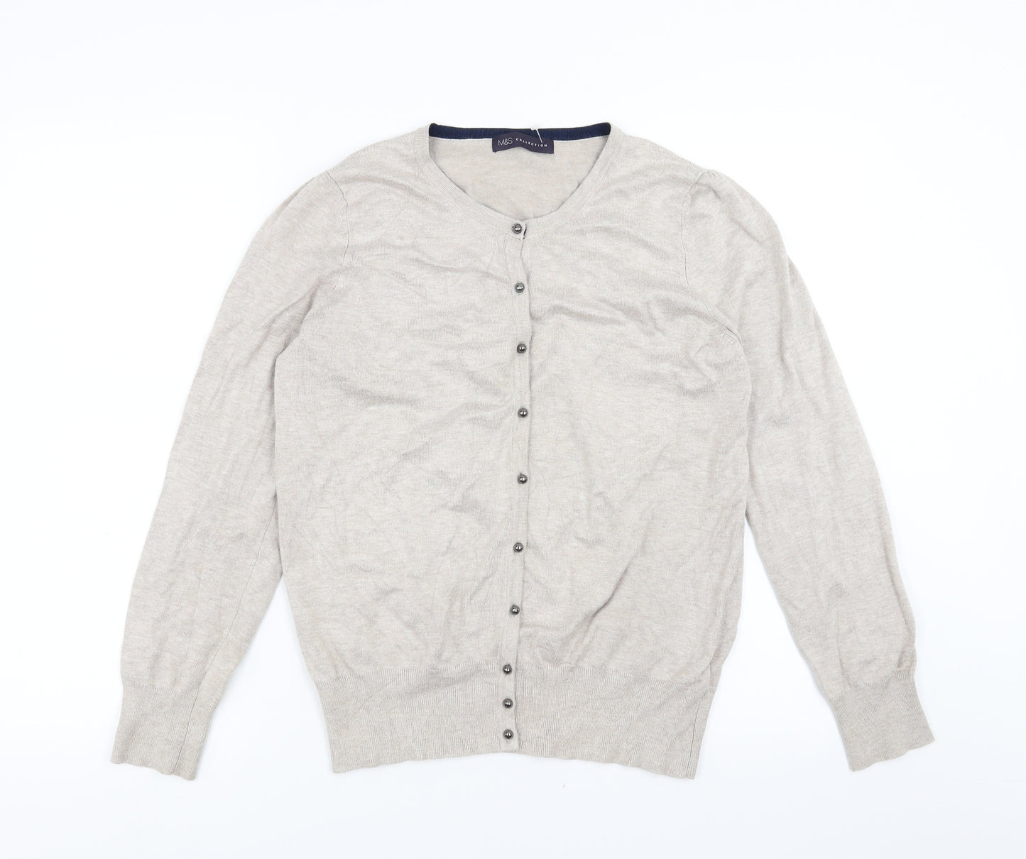Marks and Spencer Womens Beige   Cardigan Jumper Size 16