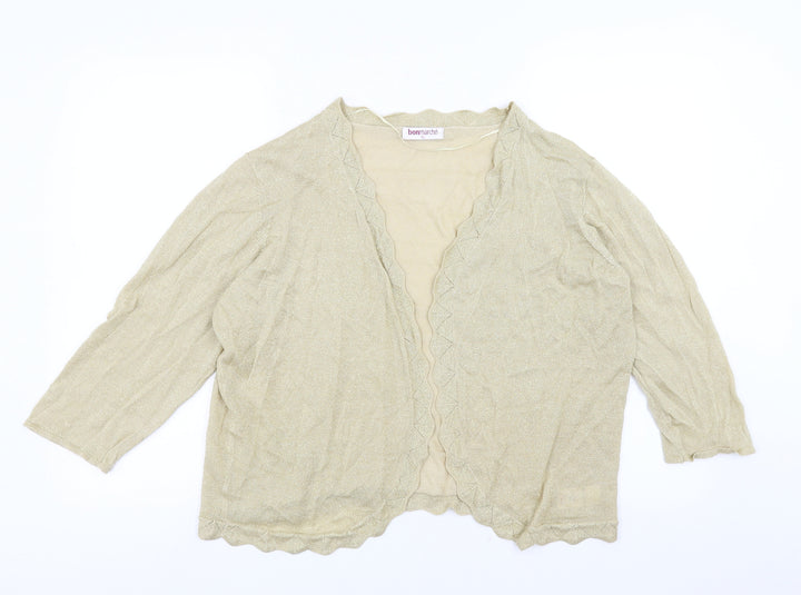 Le Bon Marché Womens Gold Cardigan Jumper Size XL