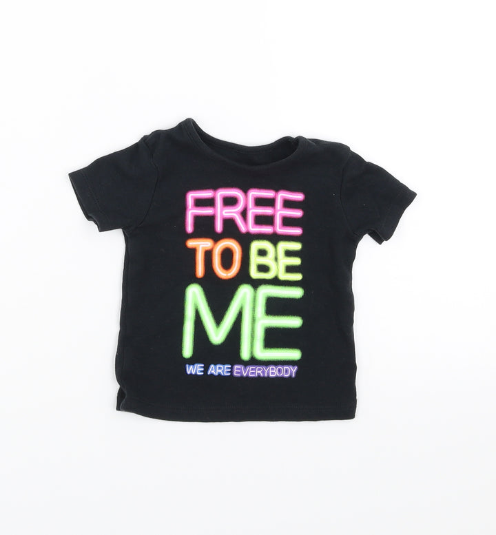 George Baby Black   Basic T-Shirt Size 3-6 Months  - free to be me