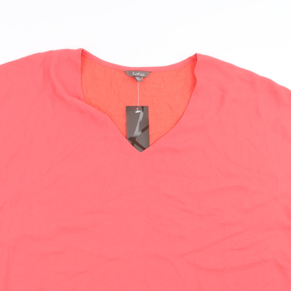 Katies Womens Pink   Basic Blouse Size XL