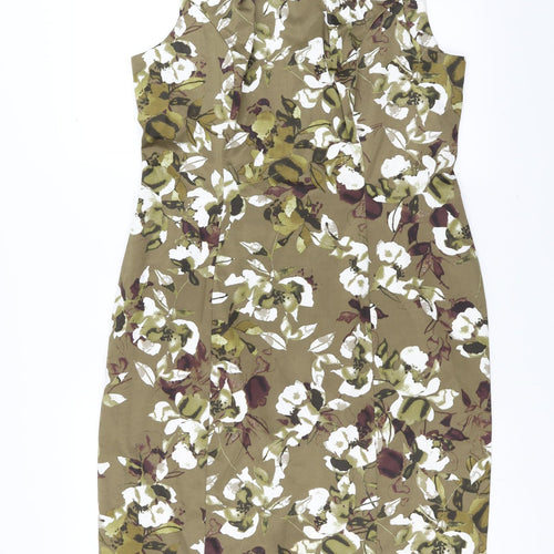 F&F Womens Green Floral  Pencil Dress  Size 16