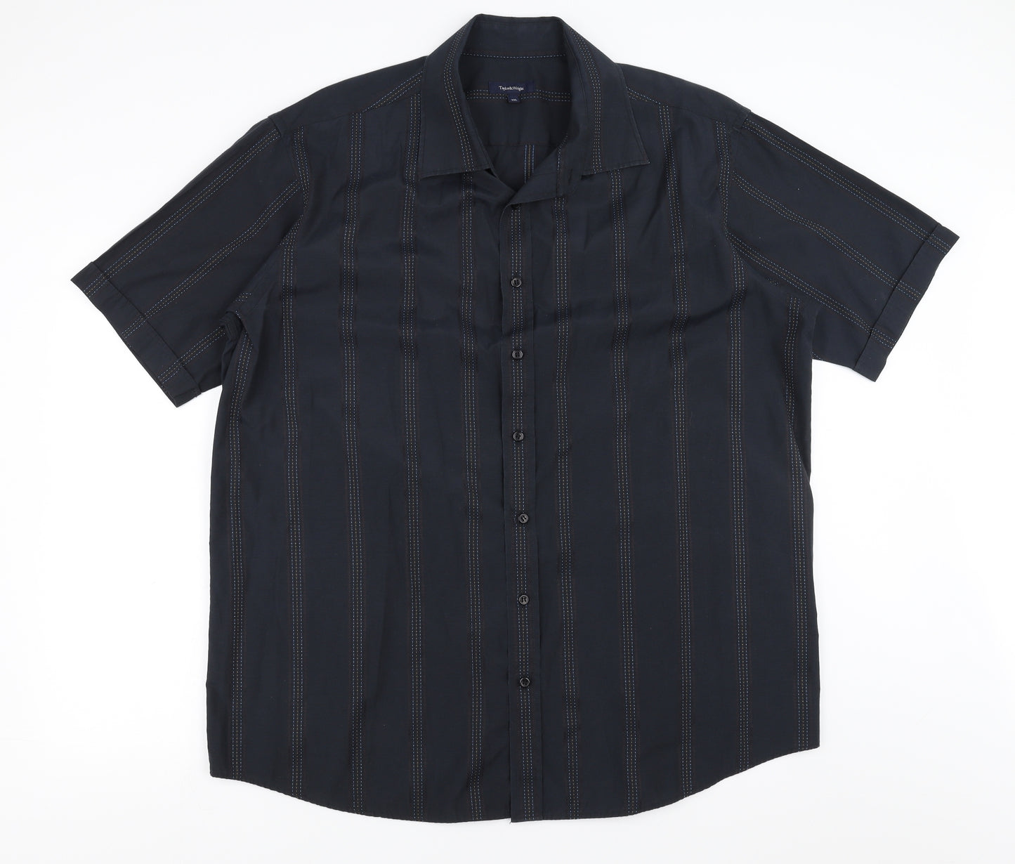 Taylor & Wright Mens Blue Striped   Button-Up Size 2XL