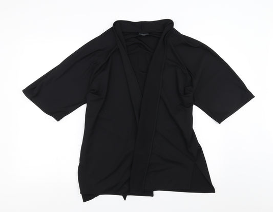 Front view of Next women’s black cardigan jumper, size UK 12