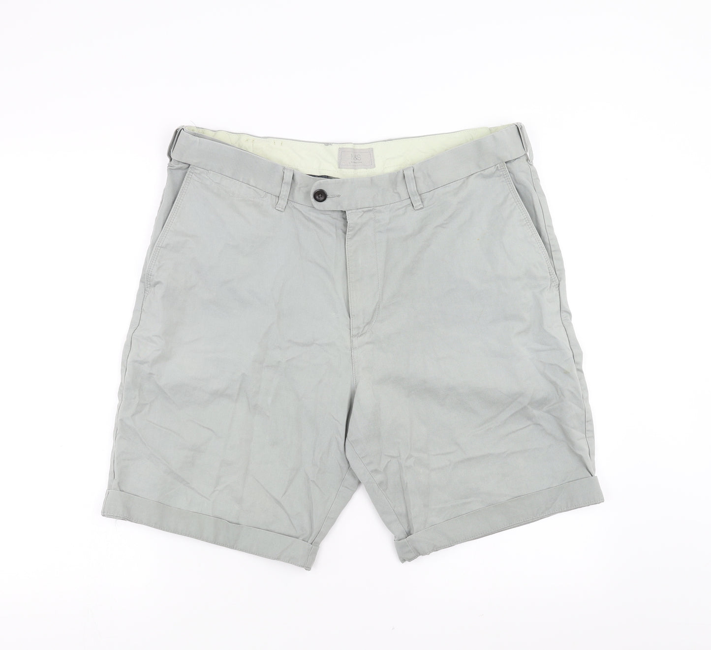 Marks and Spencer Mens Green   Chino Shorts Size 38 in
