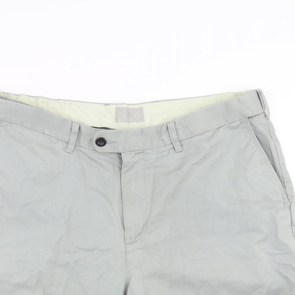 Marks and Spencer Mens Green   Chino Shorts Size 38 in