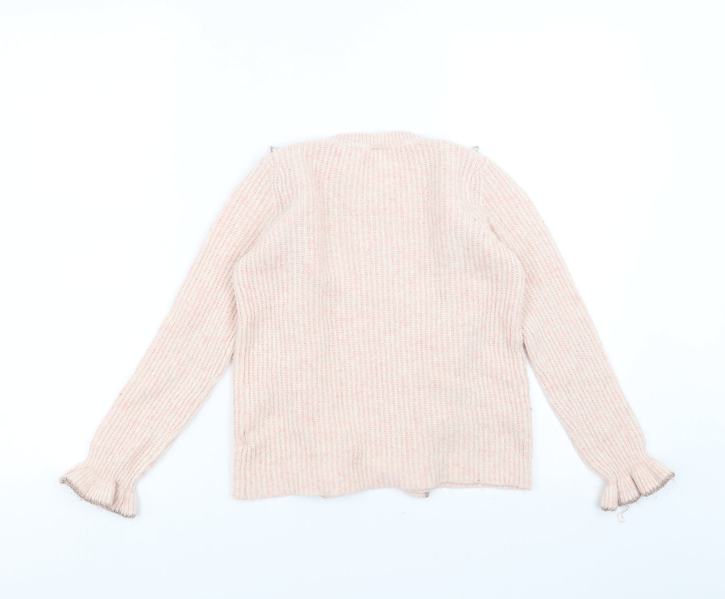 F&F Girls Pink   Pullover Jumper Size 7-8 Years  - Ruffle detail